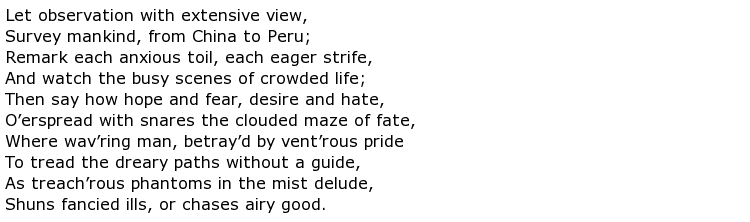 Samuel Johnson Poems > My poetic side
