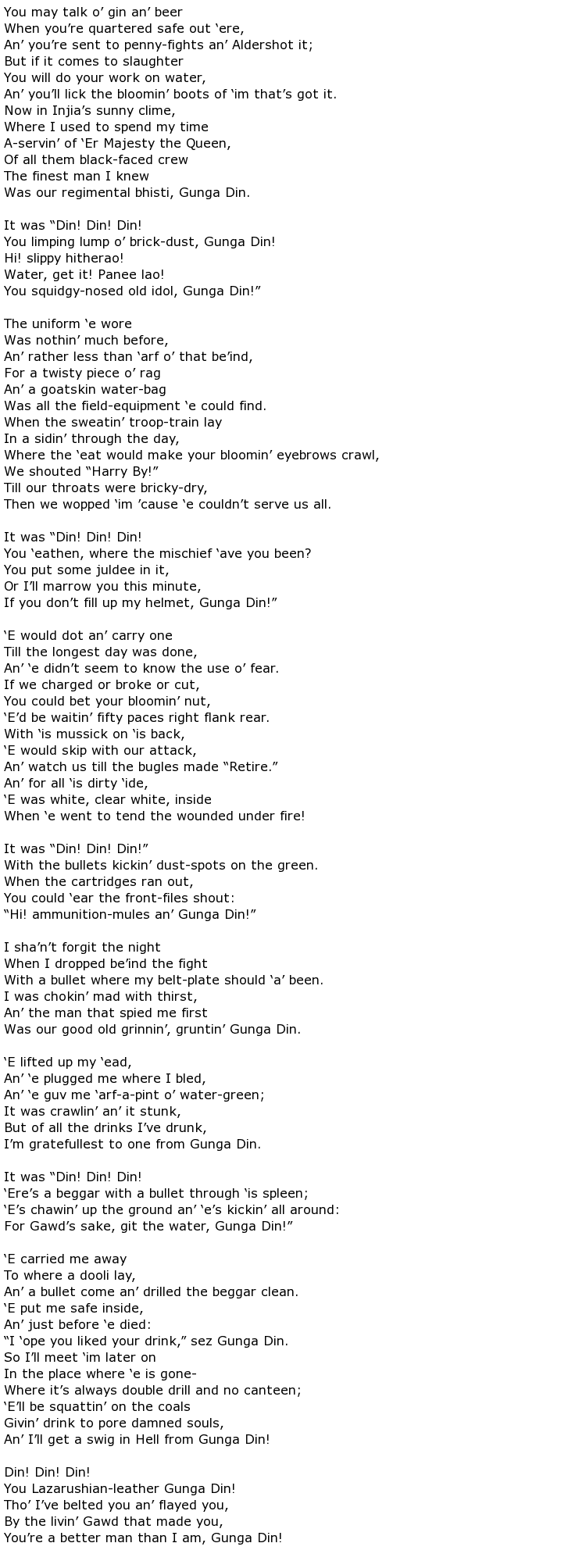  Kipling Poem Gunga Din Gunga Din Poem 2022 10 26
