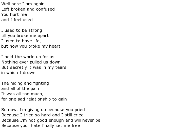 heartbroken poems