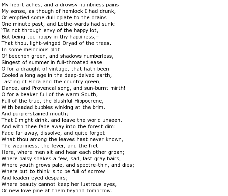 Ode poems my poetic side