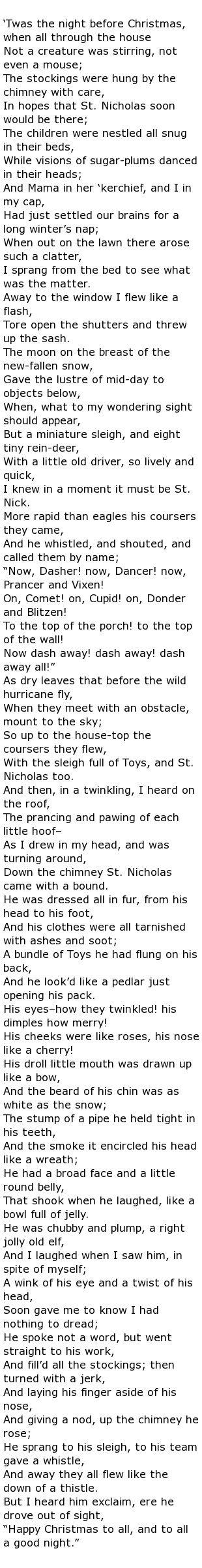 Clement Clarke Moore Poems - My poetic side